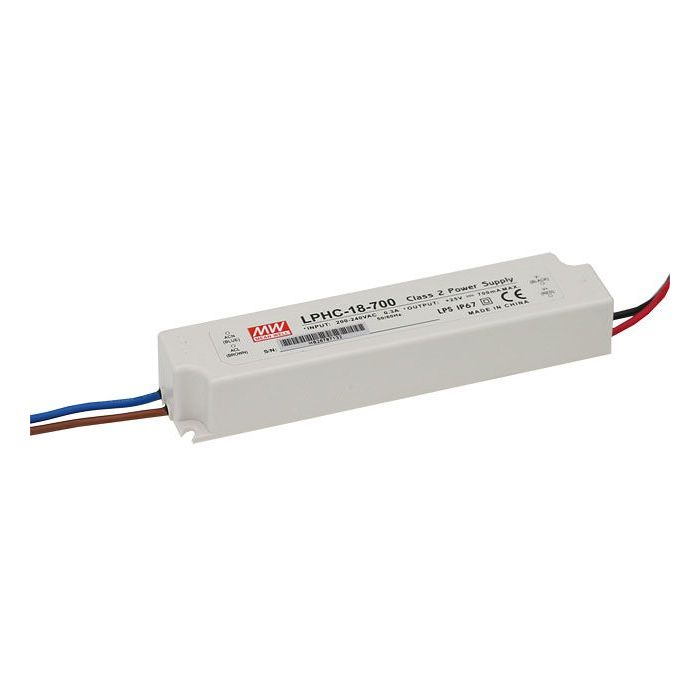 Mean Well LPH-18 Series Double Insulated Mains Input LED Driver 18W - 20W 12V – 36V